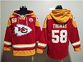 Kansas City Chiefs #58 Derrick Thomas Red Lace-Up Pullover Hoodie,baseball caps,new era cap wholesale,wholesale hats